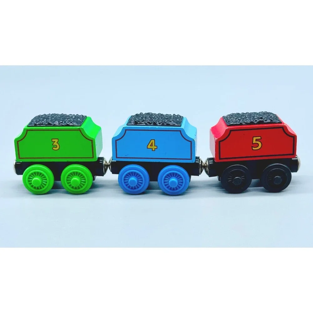 Thomas and Friends Wooden Train Tenders Harold Sir Handel Peter Sam Lot of 9